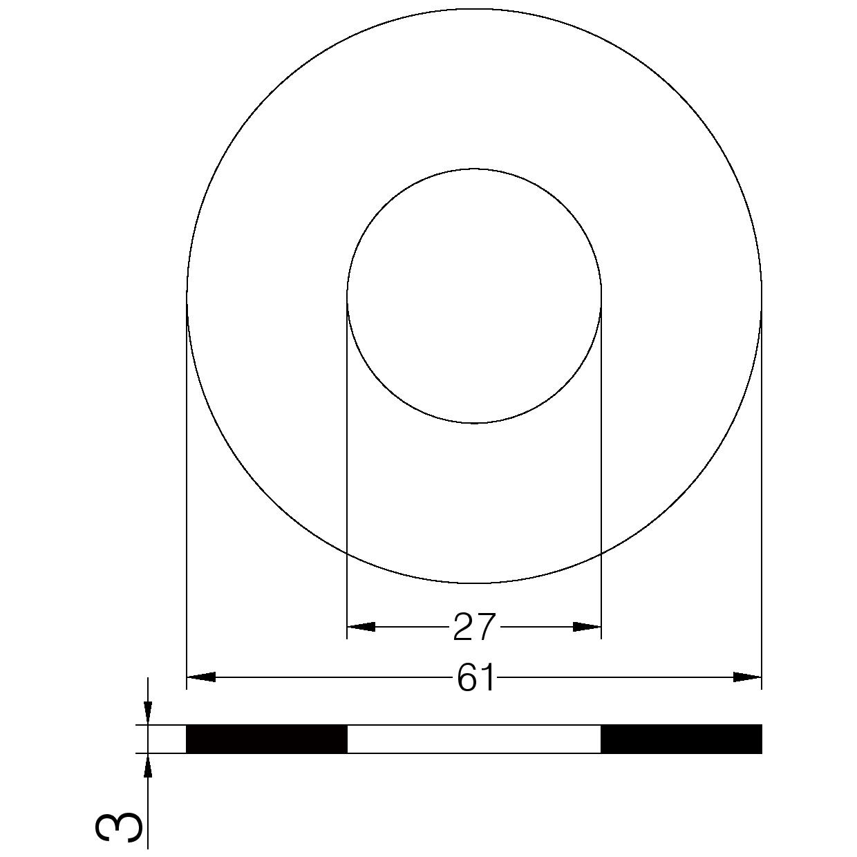 GUARN. P/FLANGE PN 10/16 DN 20 IN GOMMATELA mm.3