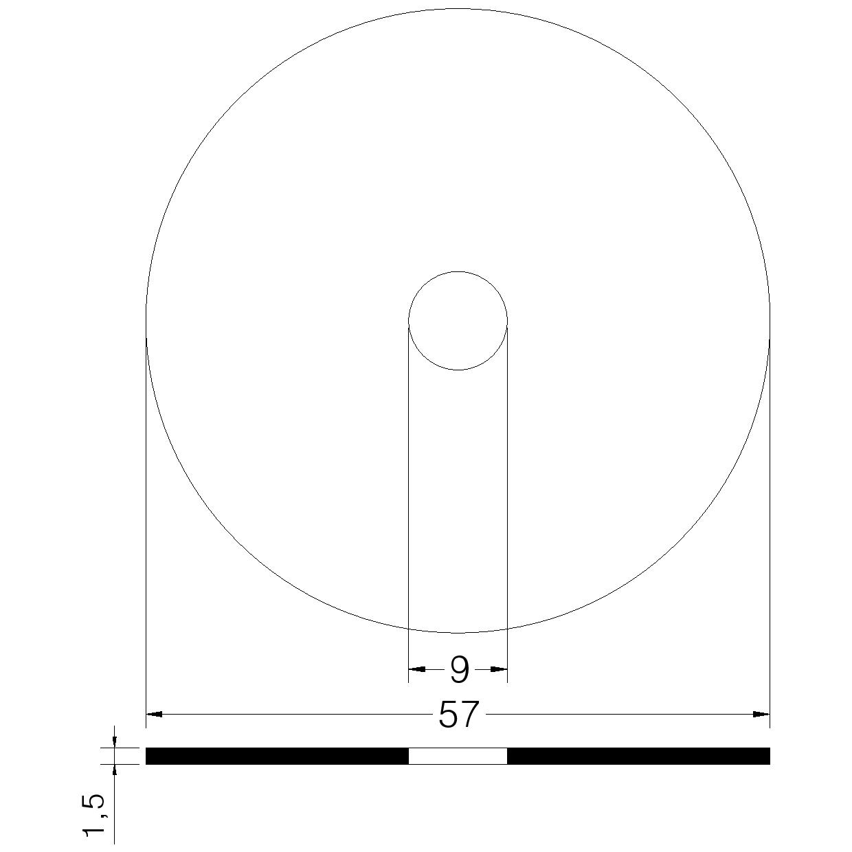 GUARN. TAPPI UNIVERSALI IN GOMMA mm. 57x9x1.5
