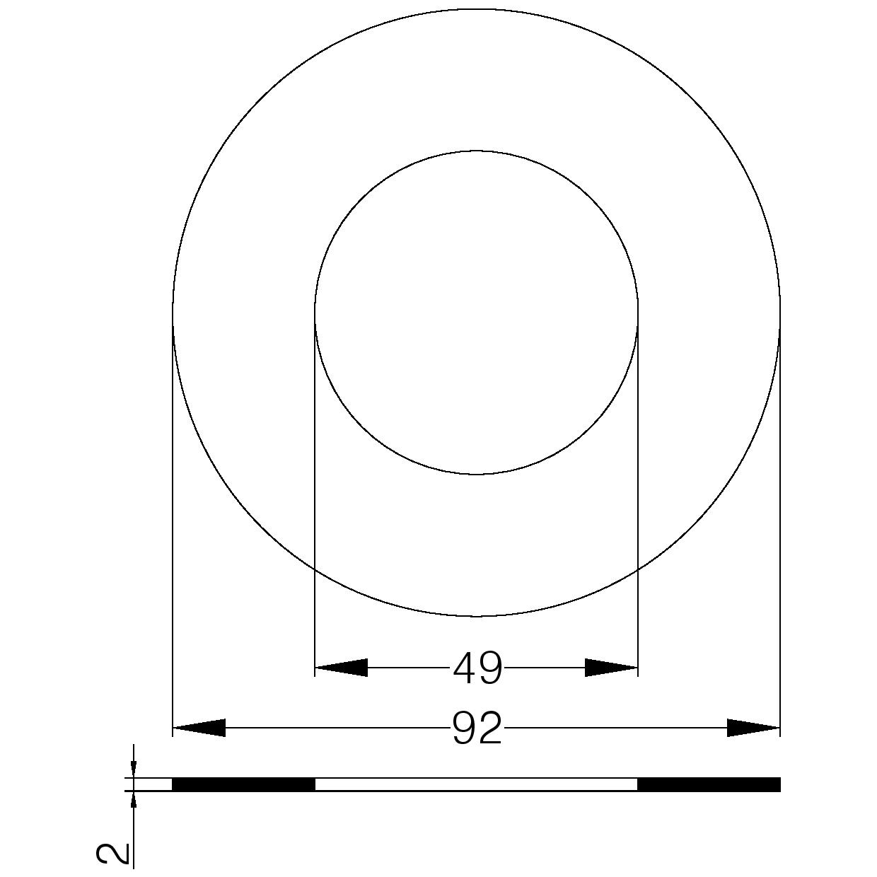 GUARNIZIONI IN PTFE mm.2 P/FLANGE PN10/16 - DN40