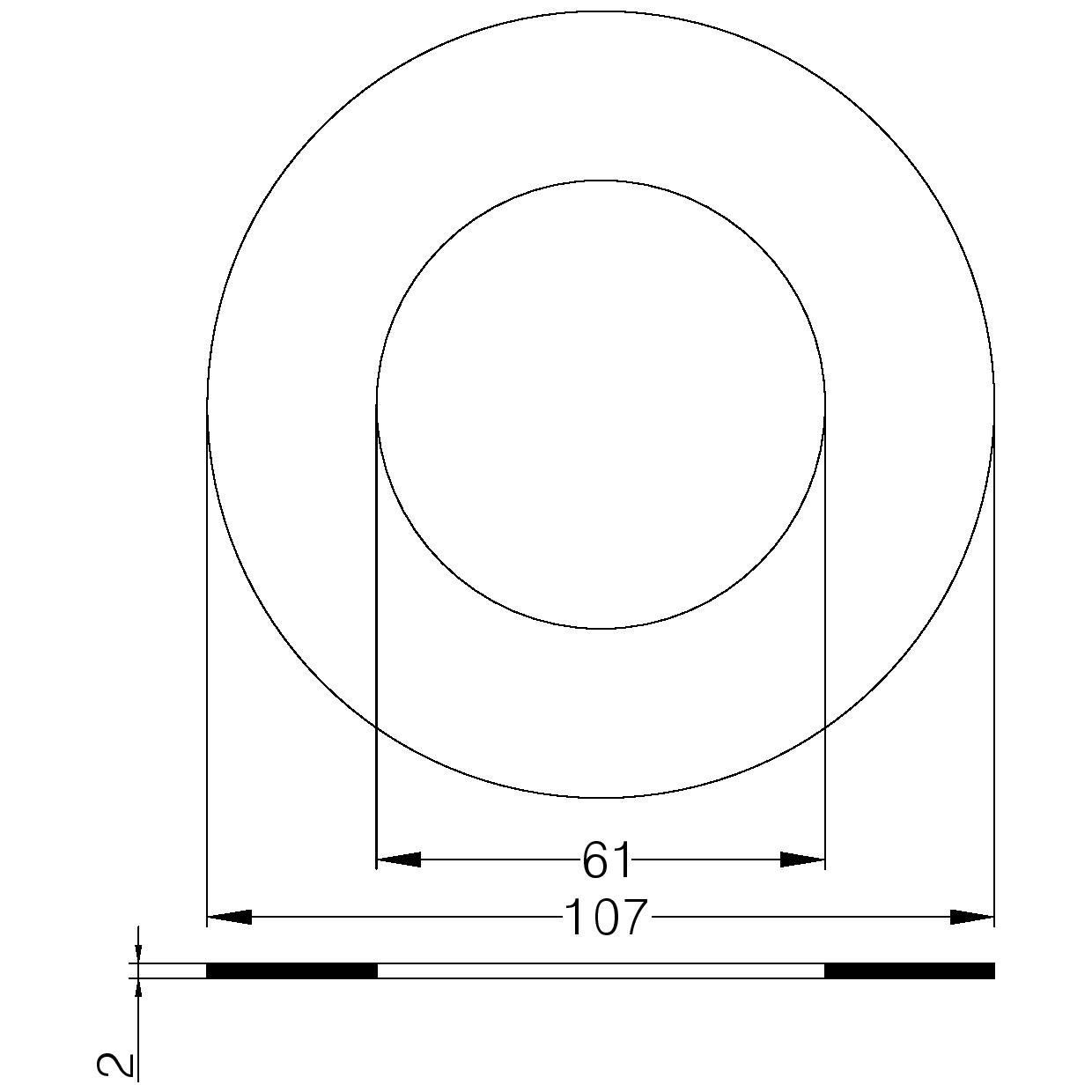 GUARNIZIONI IN PTFE mm.2 P/FLANGE PN10/16 - DN50