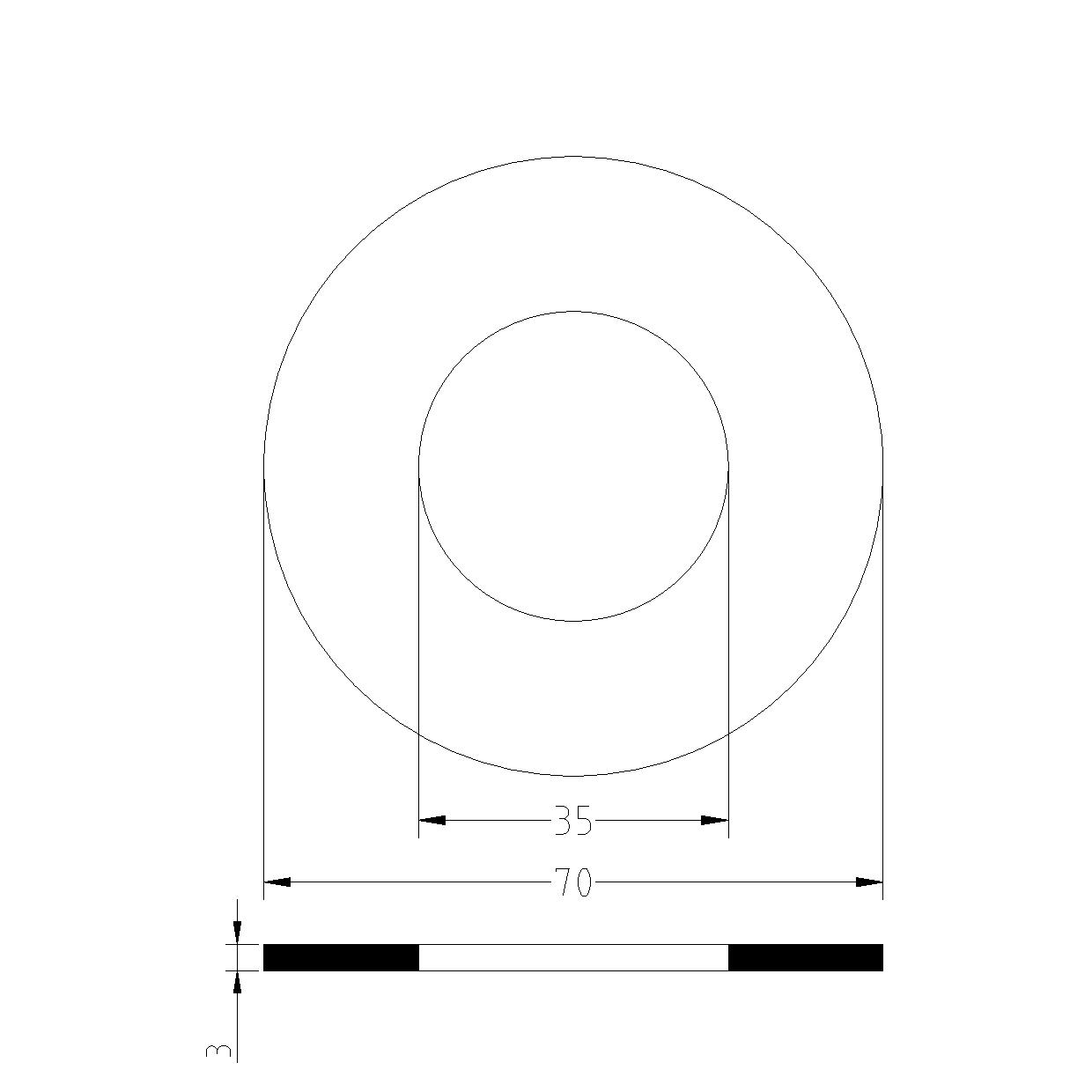 MEMBRANE PARA mm.70x35x3