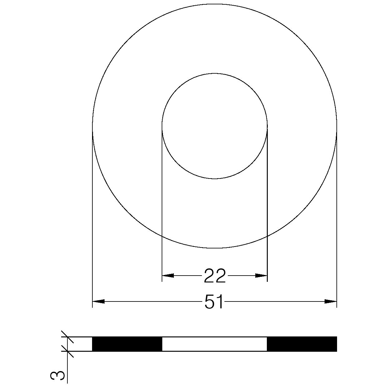GUARN. P/FLANGE PN 10/16 DN 15 CARBOGRAFITE mm.3