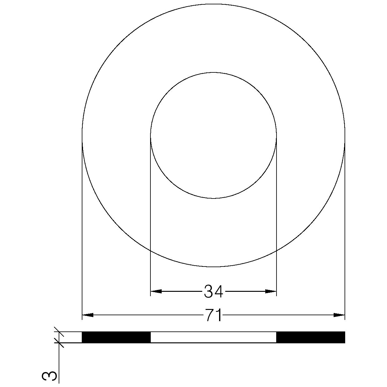 GUARN. P/FLANGE PN 10/16 DN 25 CARBOGRAFITE mm.3