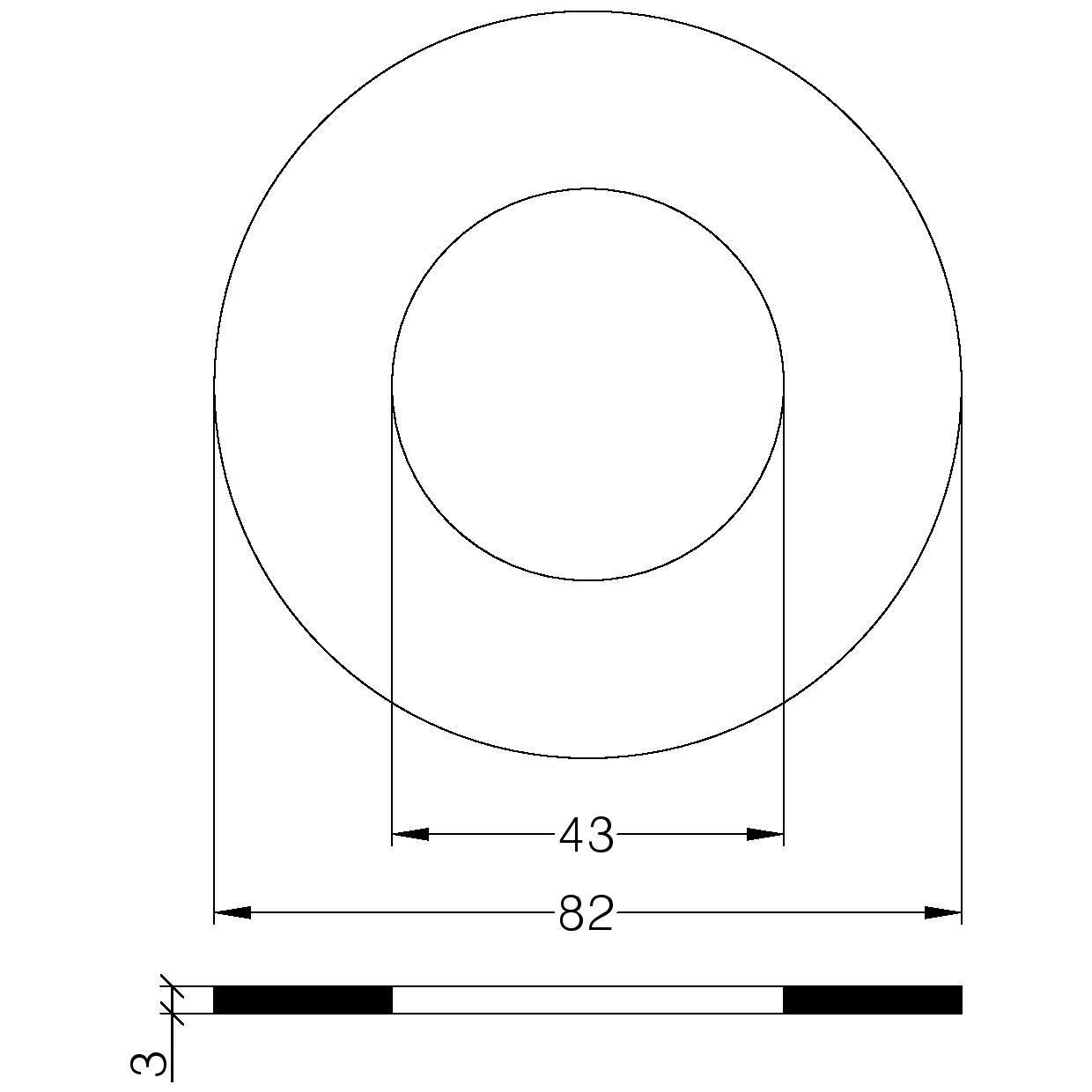 GUARN. P/FLANGE PN 10/16 DN 32 CARBOGRAFITE mm.3