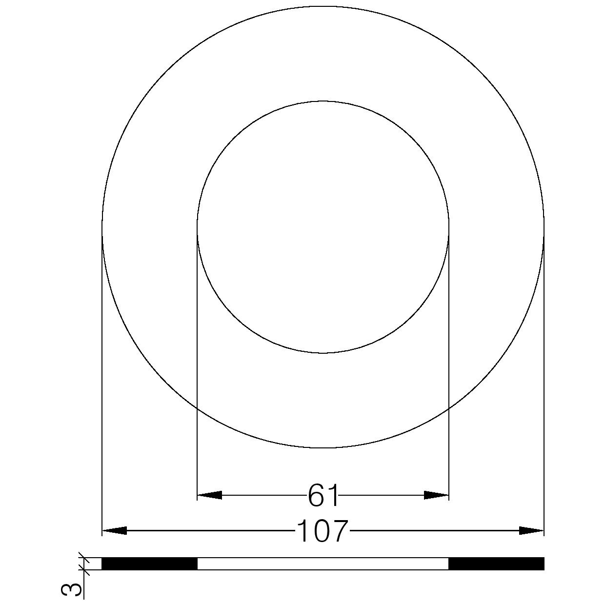 GUARN. P/FLANGE PN 10/16 DN 50 CARBOGRAFITE mm.3