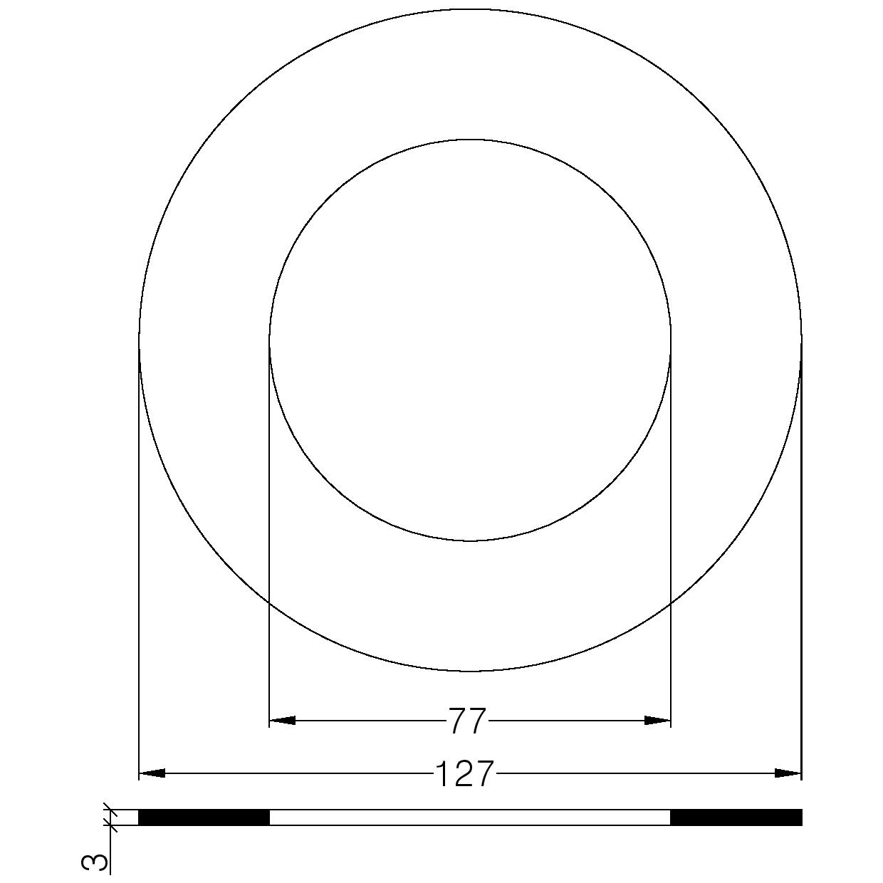 GUARN. P/FLANGE PN 10/16 DN 65 CARBOGRAFITE mm.3