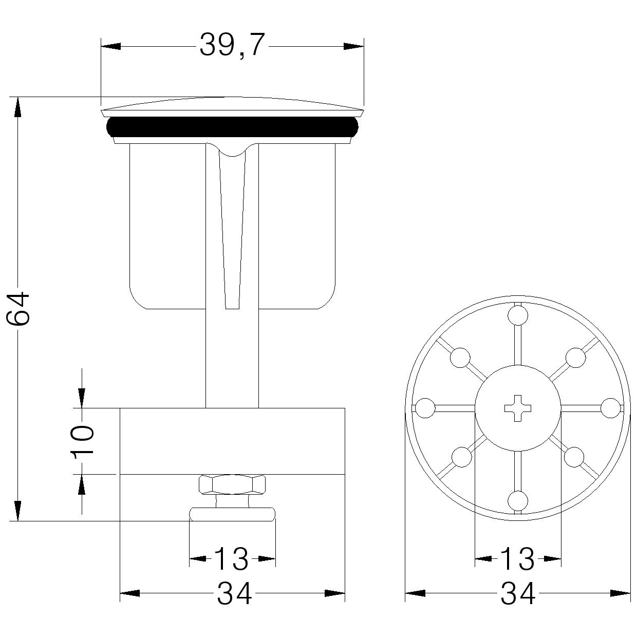 TAPPI SALTARELLO mm.39.7 P/PILETTE DIN 1"1/4