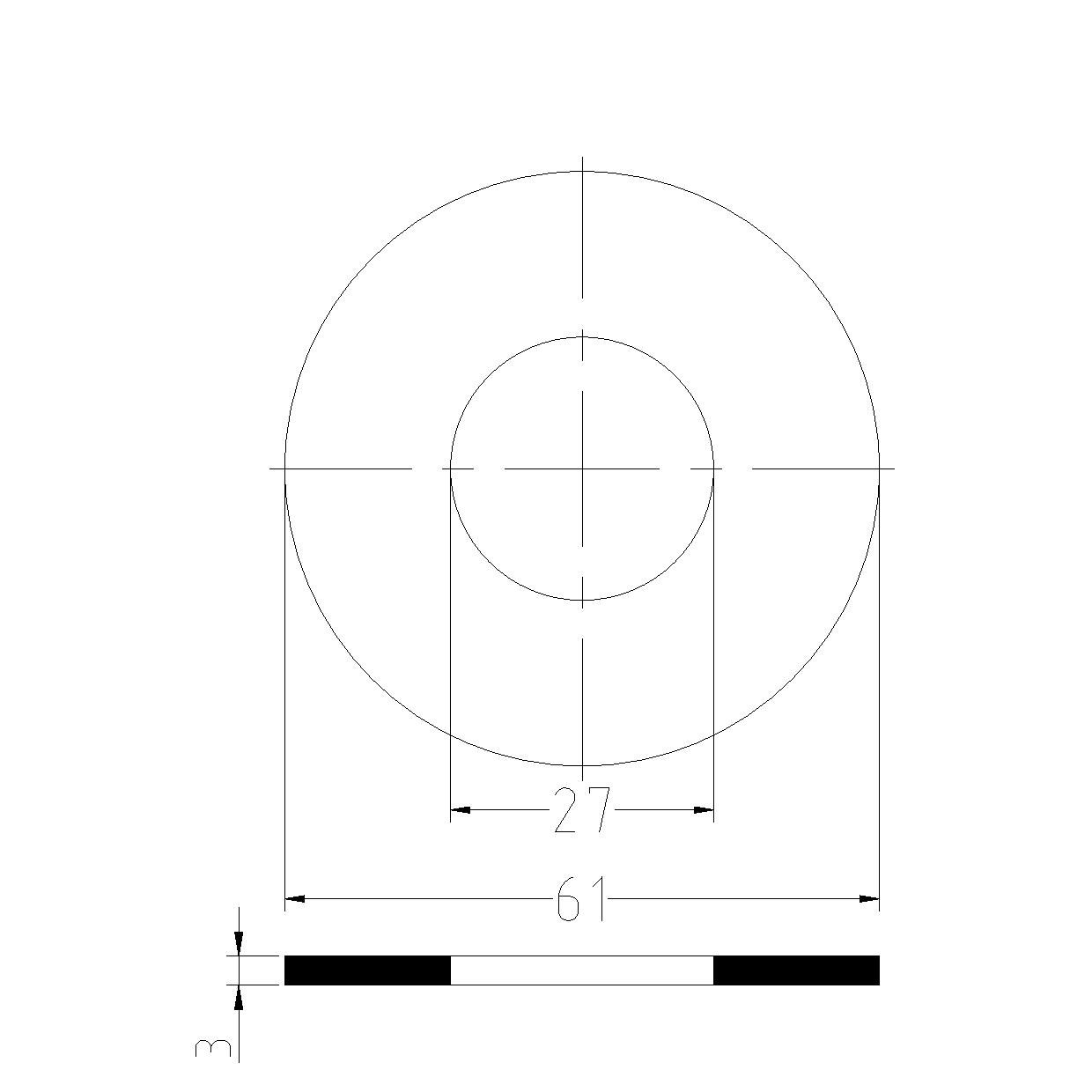 GUARNIZIONI IN PTFE mm.3 P/FLANGE PN10/16 - DN20