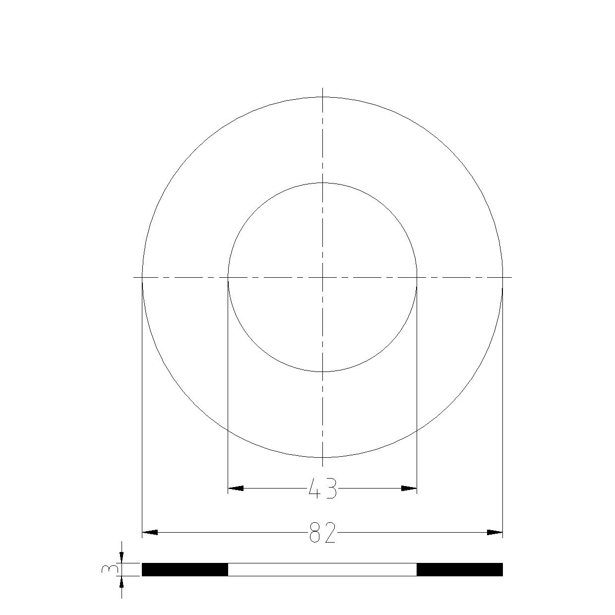 GUARNIZIONI IN PTFE mm.3 P/FLANGE PN10/16 - DN32