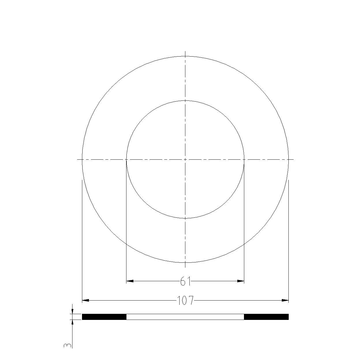 GUARNIZIONI IN PTFE mm.3 P/FLANGE PN10/16 - DN50
