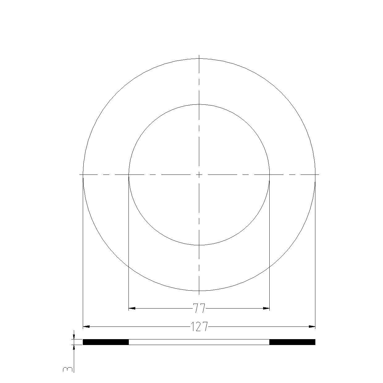 GUARNIZIONI IN PTFE mm.3 P/FLANGE PN10/16 - DN65