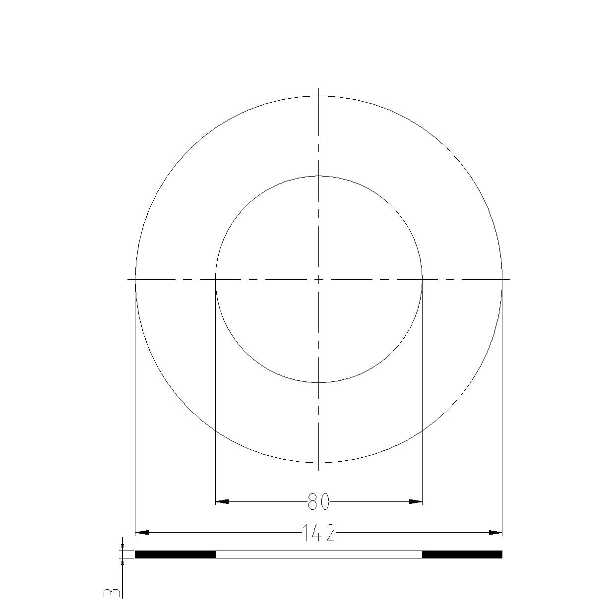 GUARNIZIONI IN PTFE mm.3 P/FLANGE PN10/16 - DN80
