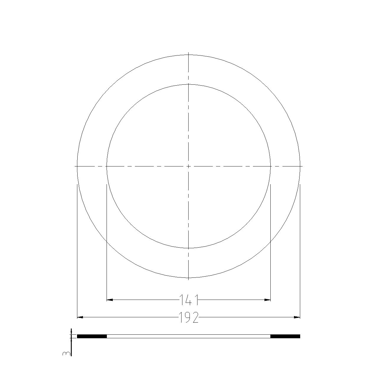GUARNIZIONI IN PTFE mm.3 P/FLANGE PN10/16 - DN125