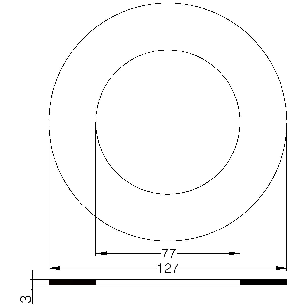 GUARN. P/FLANGE PN 10/16 DN 65 "NBR" BIANCA mm.3 P/ACQUA POTABILE-DM 174