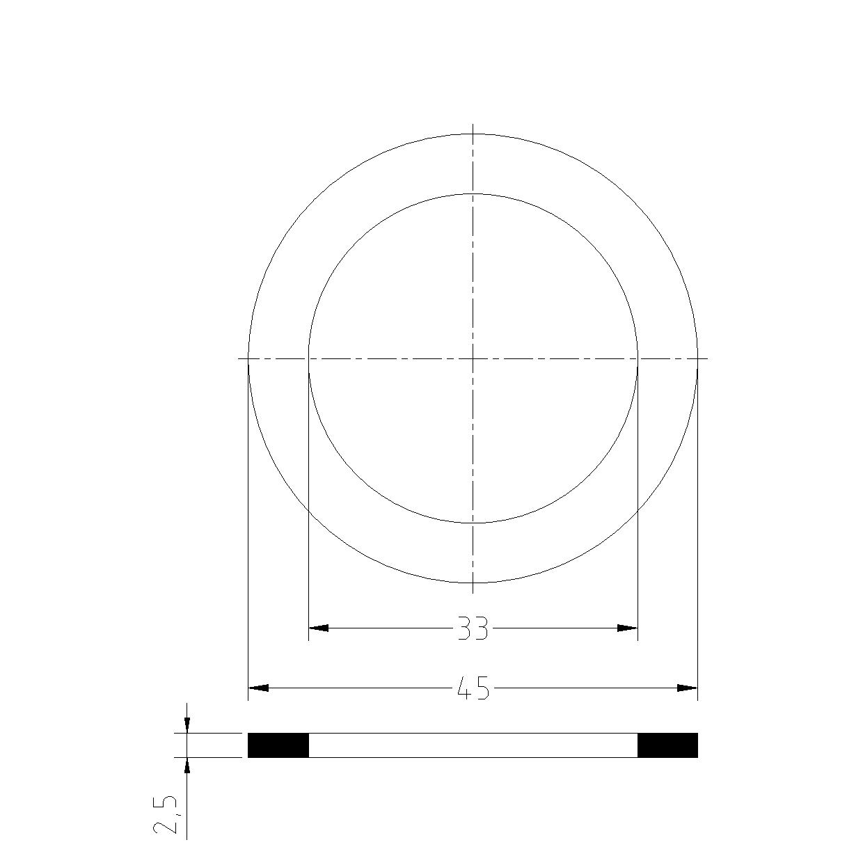 GUARNIZIONI SBR 70 sh PER RACCORDI 1"1/2 IN CONFEZIONI 10 PZ.