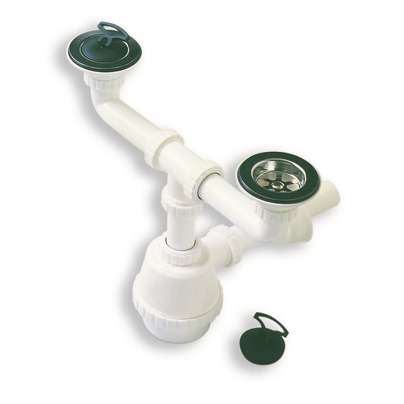 SIFONI DUE VIE P/LAVELLI COMPLETI PILETTE 1"1/4 