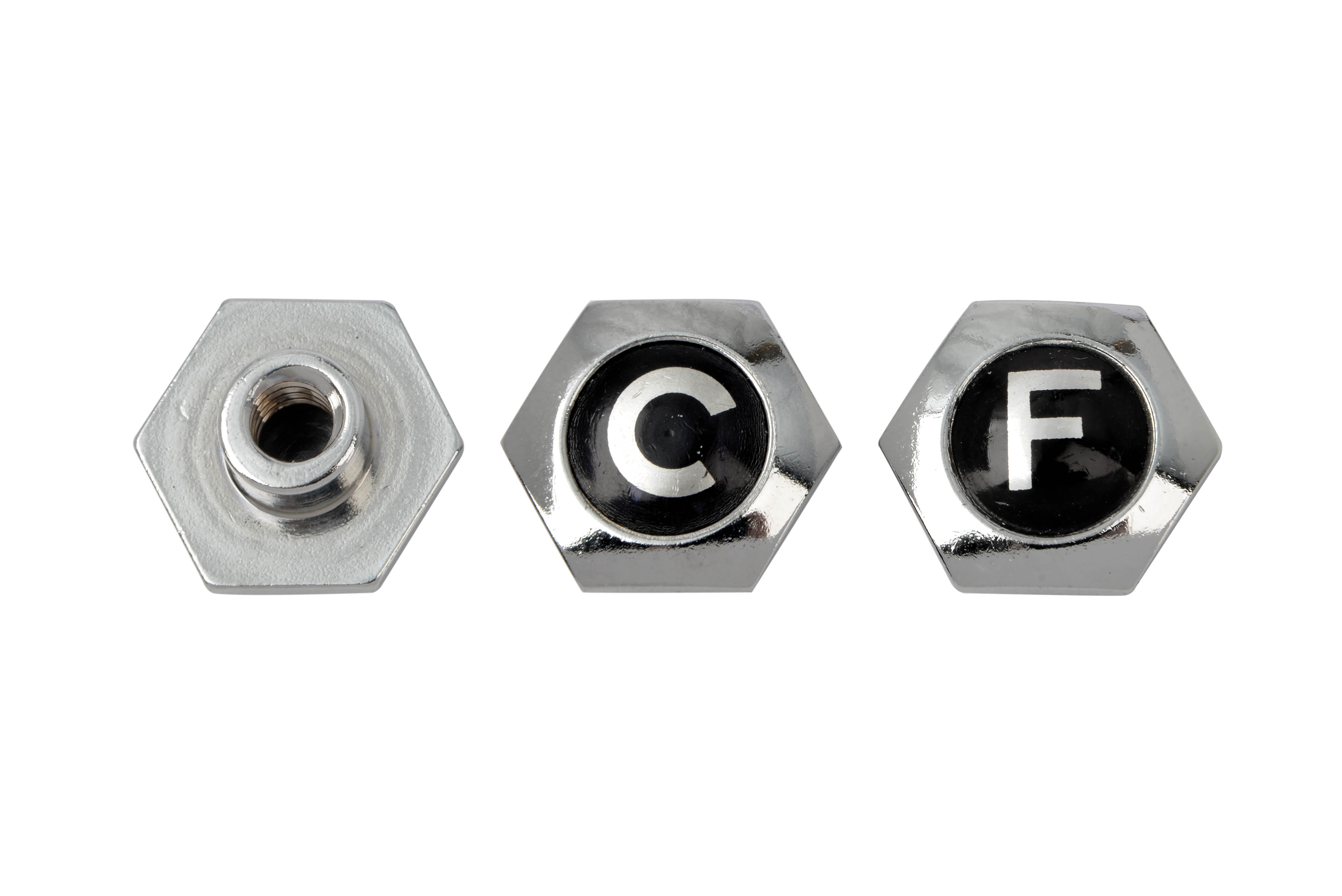CP. PLACCHETTE NERE F-C ESAGON. 18, ATT. F 1/4" 
