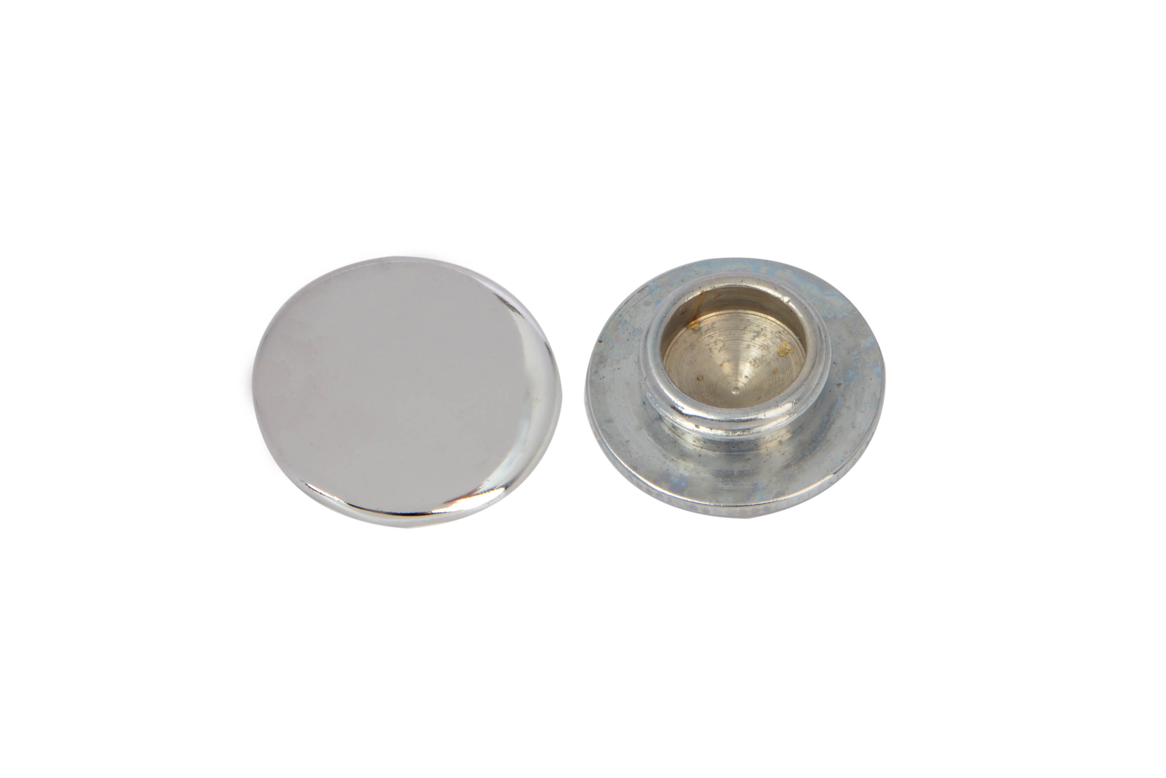 PLACCHETTE TONDE CROMATE TONDO mm. 25, GAMBO 3/8" 