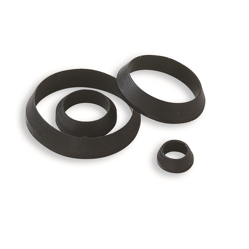 GUARN. CONICHE PVC NERO MORBIDO P/RACCORDI 3/8" 