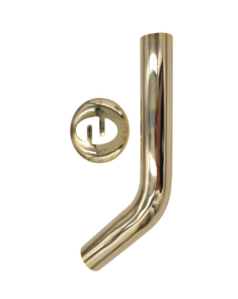 CURVE 45°PROLUNGATE IN OTTONE DORATO C/ROSONE 