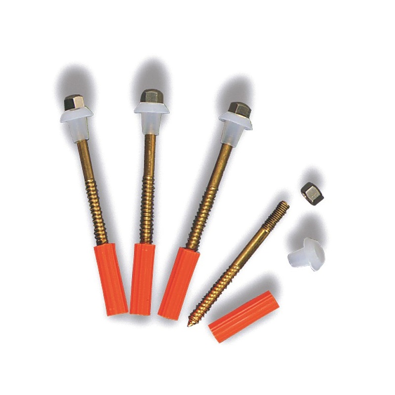 CONFEZ. 4 VITI FISSAVASO INOX M6x80 CON SOTTOVITI E TASSELLI "ARANCIO 50" 