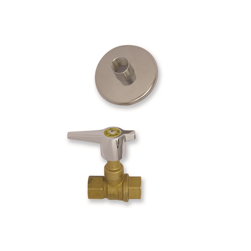 VALV.SFERA FF 1/2" P/GAS PER MONTAGGIO INCASSATO 