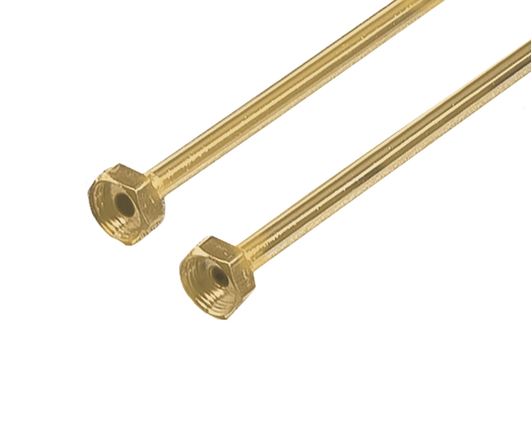 TUBETTI mm.10x300 DORATI C/BATTUTA 1/2" E CALOTTA 