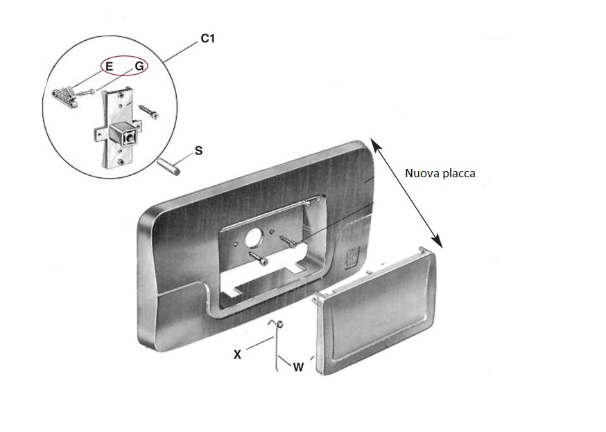 PLACCA ESTERNA CHAMPAGNE PER CASSETTE STIR-BLITZ 