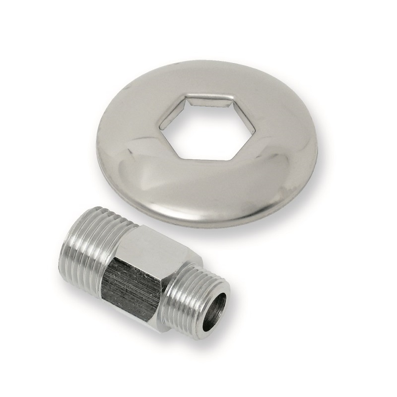 NIPLES OT.CR. SEDE PIANA ESAGONO PROLUN. C/ROSONE SENZA DADO-1/2"x3/8"x10 