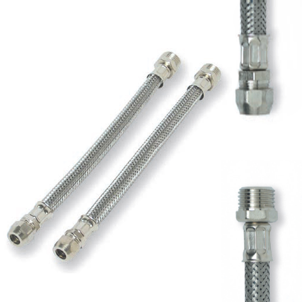 FLESSIBILI ACCIAIO M1/2" BICONO mm.10-LUNG. cm.25 