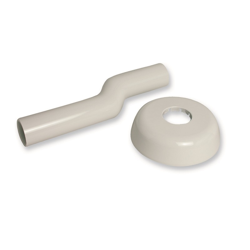 CANOTTI ECCENTR. d40x250 PLASTICA BIANCA C/ROSONE 