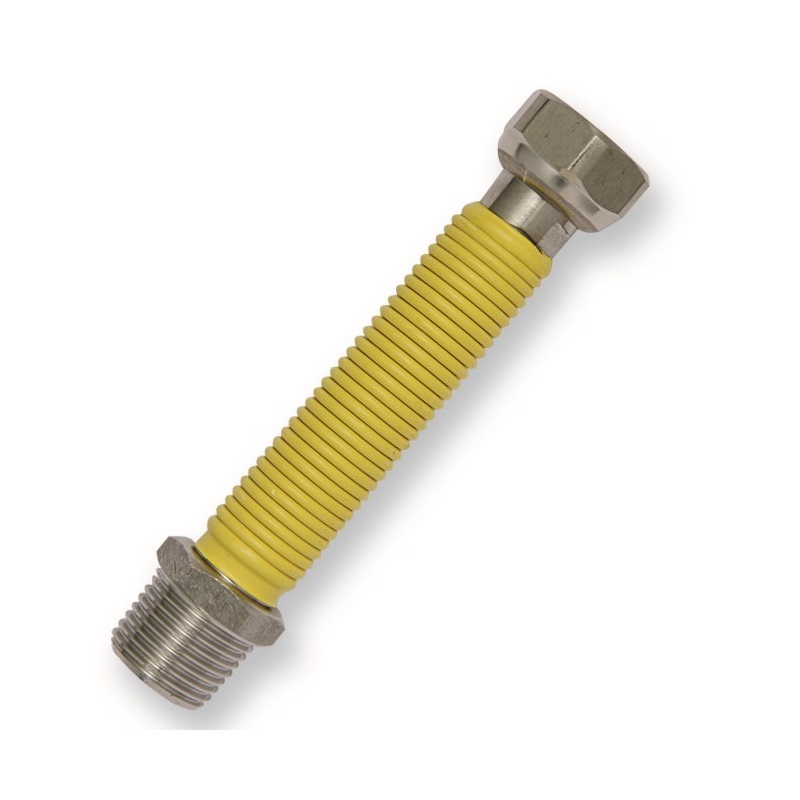 FLESS. ACCIAIO UNI 11353 MF 1/2"x1/2"x100-200 mm. RICOPERTI GUAINA GIALLA 