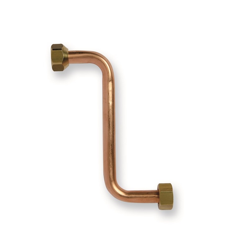 TUBETTI RAME 2 CURVE 90° C/CALOTTINE OTTONE 3/8" 