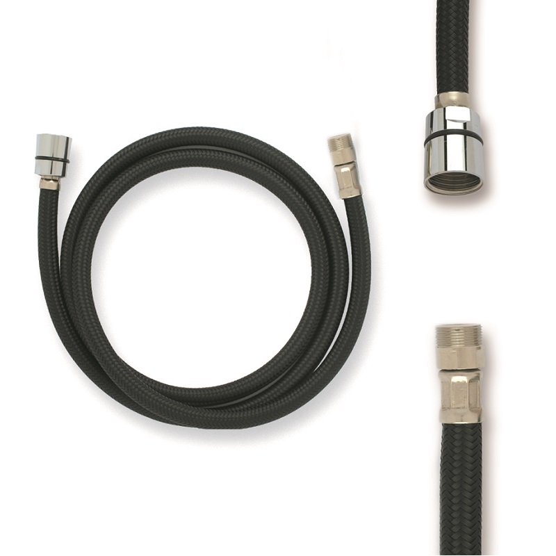 FLESSIBILI DOCCIA NYLON NERO MF 15/1x1/2"x120cm. 