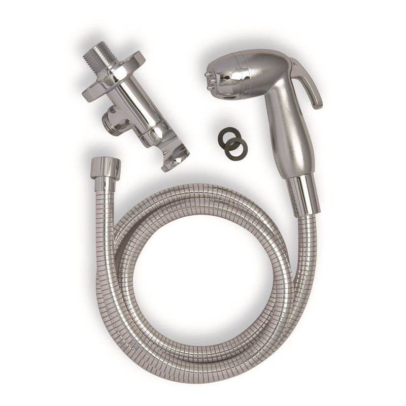 DOCCETTA LAVA WC-CROMATA SUPPORTO C/VALV.+FLESS. 
