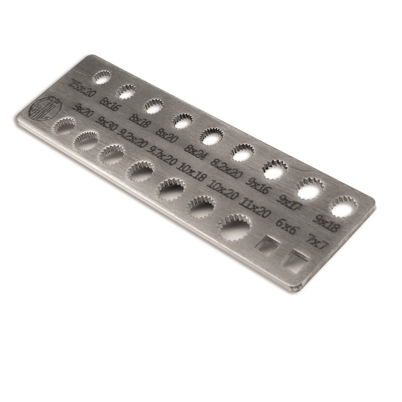 CHIAVE PROVABROCCE 18 PZ mm. 43x145-ACCIAIO INOX AISI304 SPESSORE mm.3 
