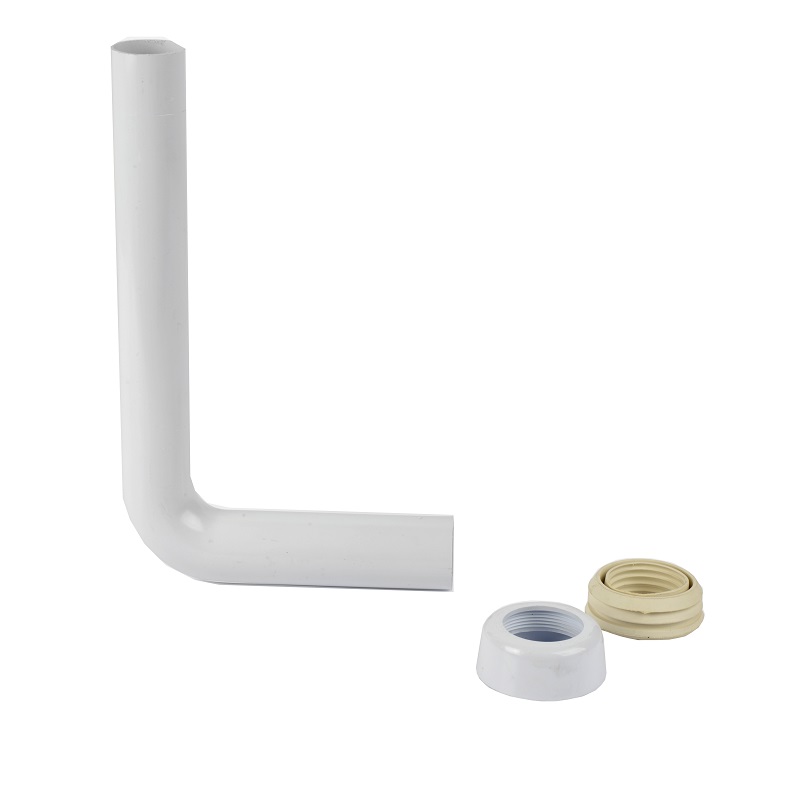 KIT CURVA PLAST. BIANCA mm.50x200x300 C/MORSETTO ROSONE FILETT. GUARNIZ. 