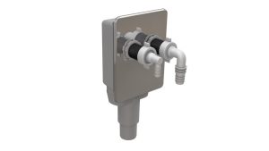 SIFONI DOPPI ESTRAIBILI CON PLACCA IN ACCIAIO INOX 