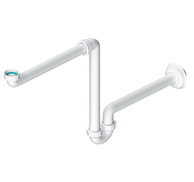 SIFONI SALVA SPAZIO PER LAVABO ENTRATA G1"1/4 USCITA DN32 