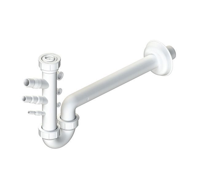 ATTACCHI MULTI FUNZIONE CON SIFONE E VALVOLA, ENTRATA G1"1/4 USCITA DN32 