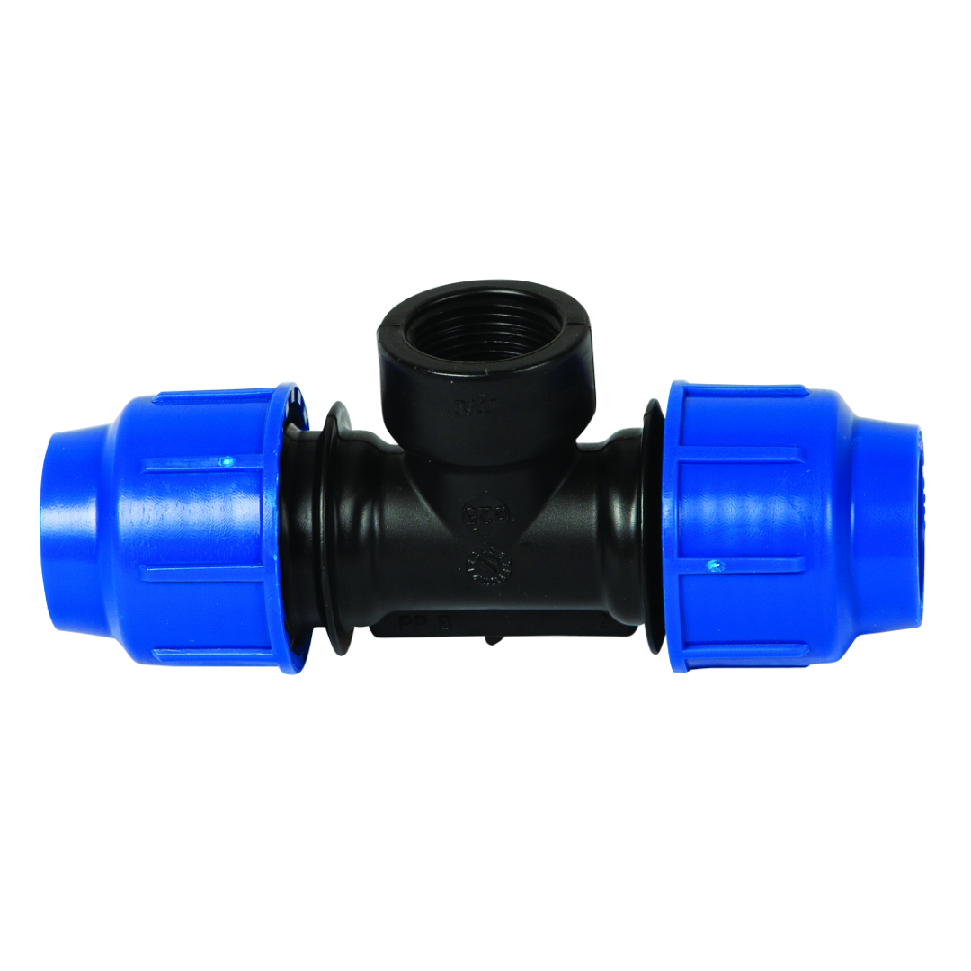 RACCORDI A COMPRESSIONE A T DIAMETRI mm.25X25XF3/4" 