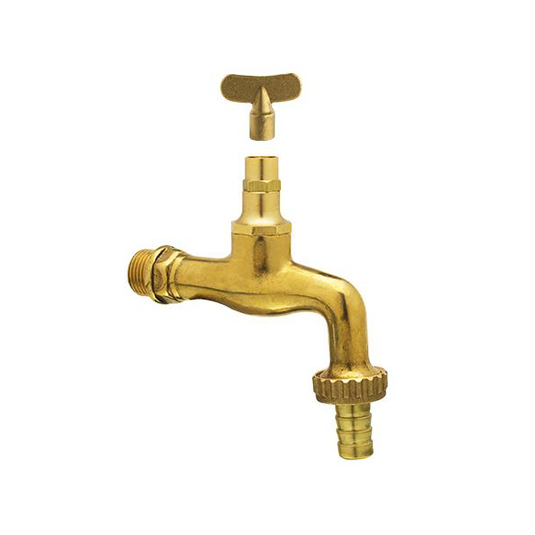 RUBINETTI 1/2" OTTONE LUCIDO CON PORTAGOMMA E MANIGLIA ESTRAIBILE 
