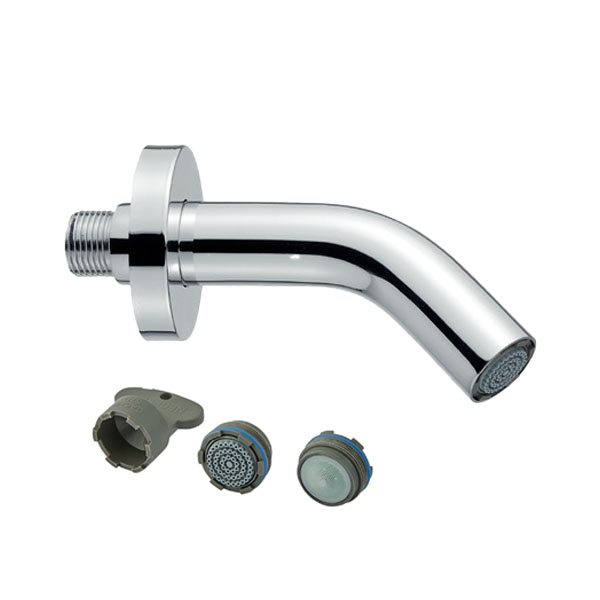 BRACCI DOCCIA 30° IN OTTONE CROMATO mm.26X135 CON AERATORE A PIOGGIA E LIMITATORE 6 L/MIN 